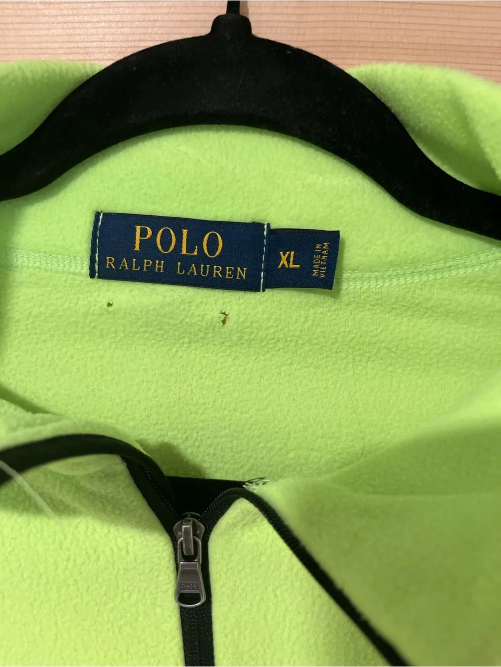 Ralph Lauren Men’s Neon Lime Quarter-Zip Fleece Pullover 🐎